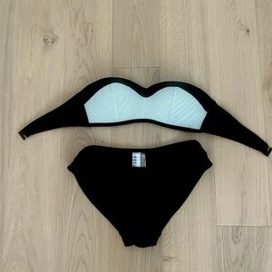 Color block, light blue and black Women's Bikini Set, US size 6